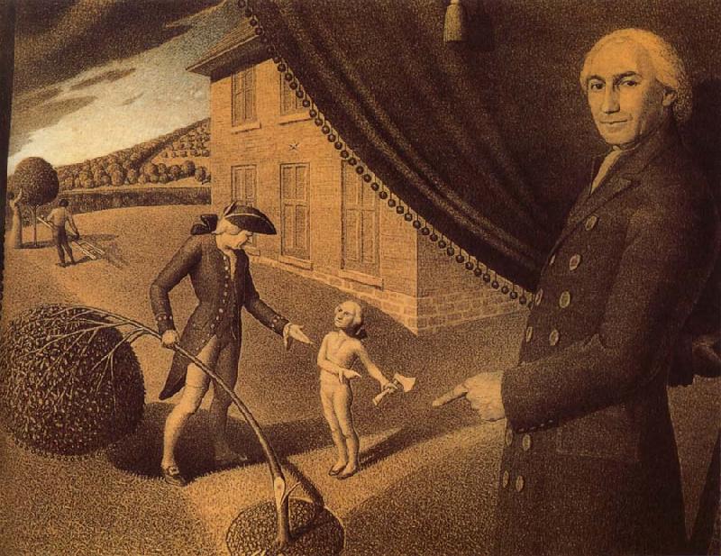 Grant Wood Fabrication Norge oil painting art